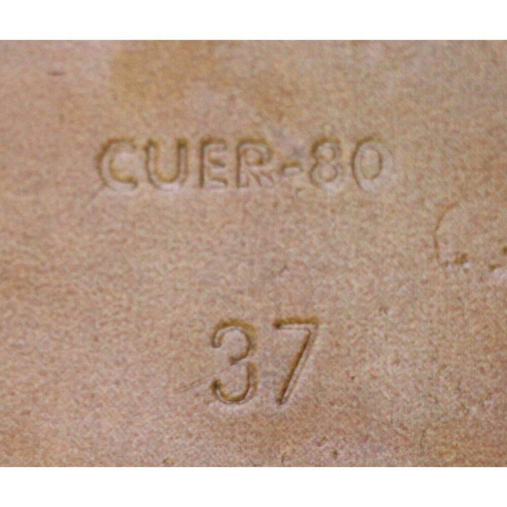 Porronet BROWN REAL LEATHER OPEN TOE ZIP FLAT SLINGBACK SANDALS SHOES Size 37 - Picture 8 of 11